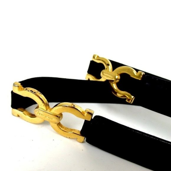 Salvatore Ferragamo Gancini Black Leather Belt gol - Picture 4 of 7